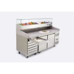 Atosa EPF3480GR Two Door + 7 Drawer Salad Prep Counter Table 250 Litres