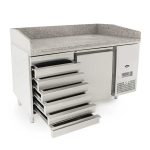 Atosa EPF3490GR Single Door with Drawers Granite Top Salad Prep Counter Table 125 Litres