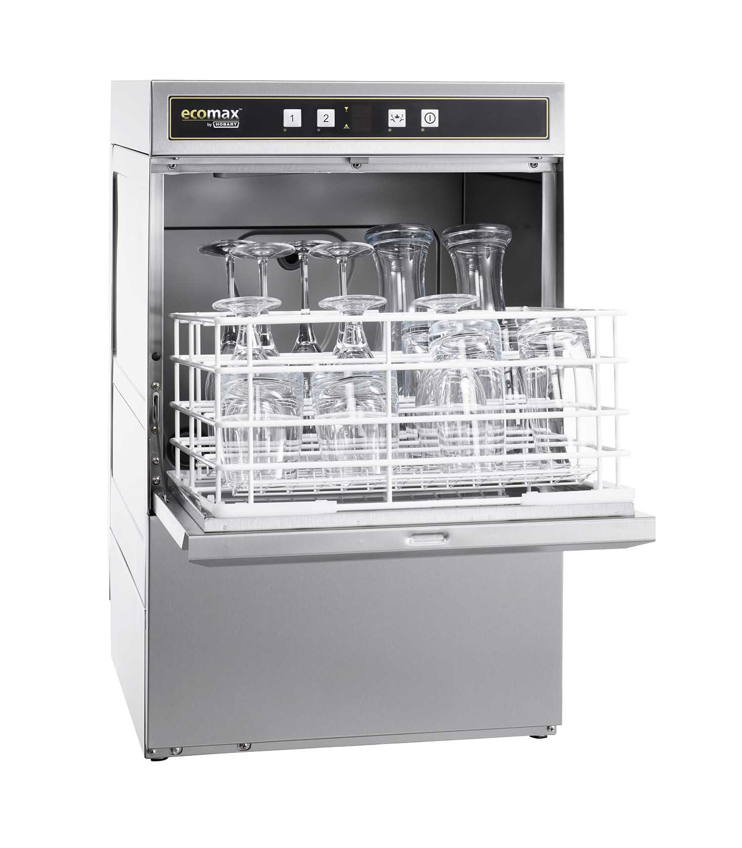 G404S Hobart Ecomax G404SW-12B Compact Glasswasher WRAS Approved with Water Softener 390mm Rack - Image 1