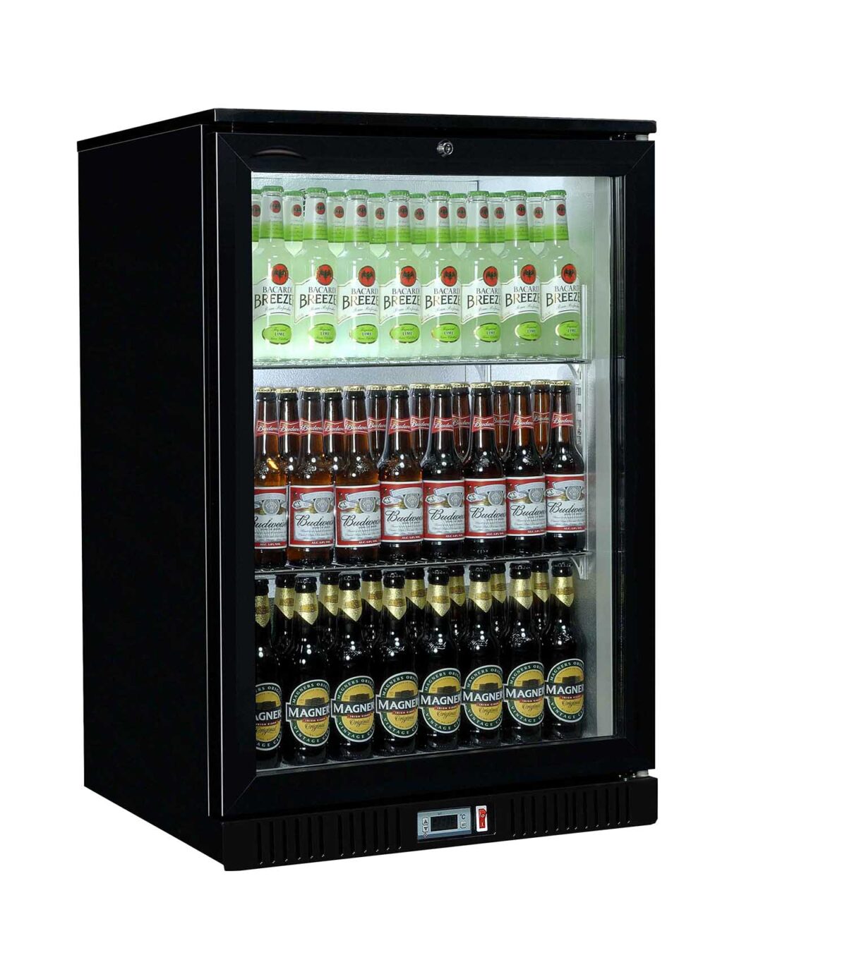 Sterling Pro Green SP1HC-BK Black Single Door Hinged Bottle Cooler 120 Ltrs / 106 Bottles - Image 1