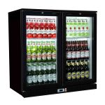 Sterling Pro Green SP2HC-BS Black Sliding Double Door Bottle Cooler 192 Ltrs / 180 Bottles