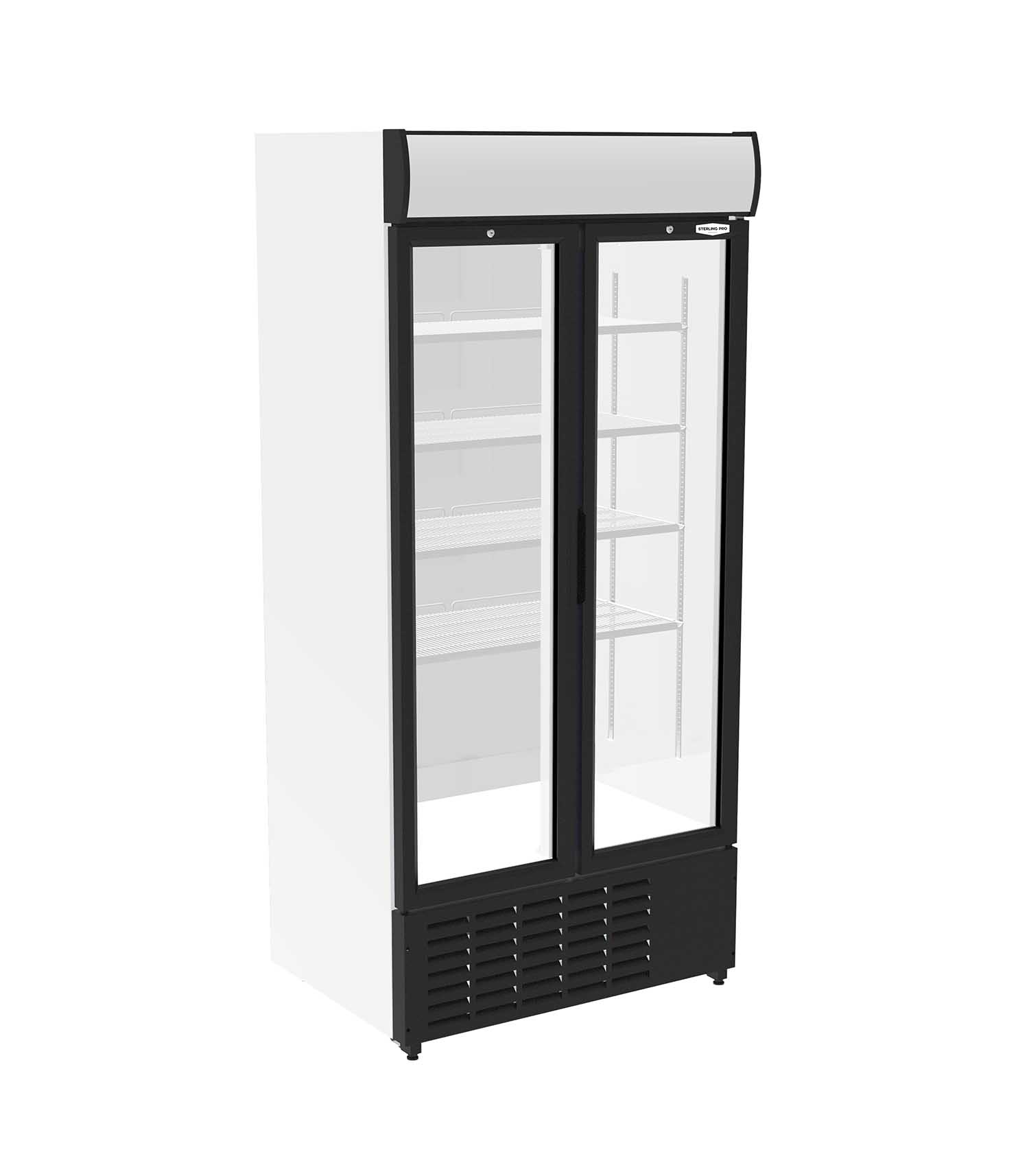 SPD20HG SIDE Sterling Pro Green SPD20HG Hinged Double Door Upright Display Chiller 832 Litres - Image 1