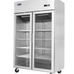 Atosa YCF9402GR Slimline Double Glass Door Upright Fridge 900ltrs