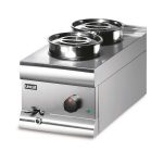 BS3W - Lincat Silverlink 600 Electric Counter-top Bain Marie - Wet Heat - Round Pots - Base + 2 Pots - W 300 mm - 1.0 kW