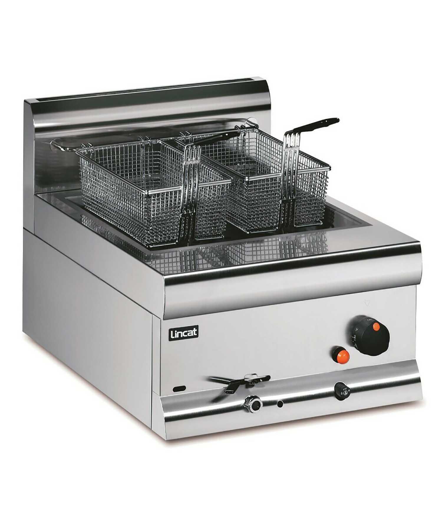 DF4_GAS_01 DF4/N - Lincat Silverlink 600 Natural Gas Counter-top Single Tank Fryer - 2 Baskets - W 450 mm - 11.3 kW - Image 1