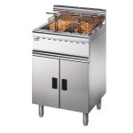 J10/N - Lincat Silverlink 600 Natural Gas Free-standing Twin Tank Fryer - 2 Baskets - W 600 mm - 24.0 kW